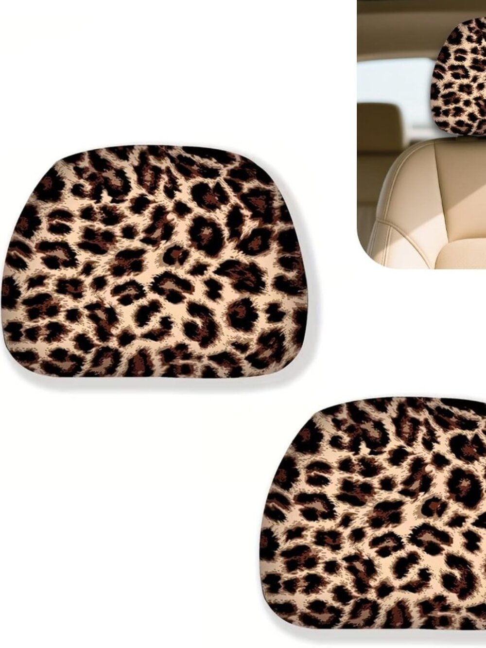 2PCS Car Seat Headrest Cover, Breathable Comfortable Headrest Protector